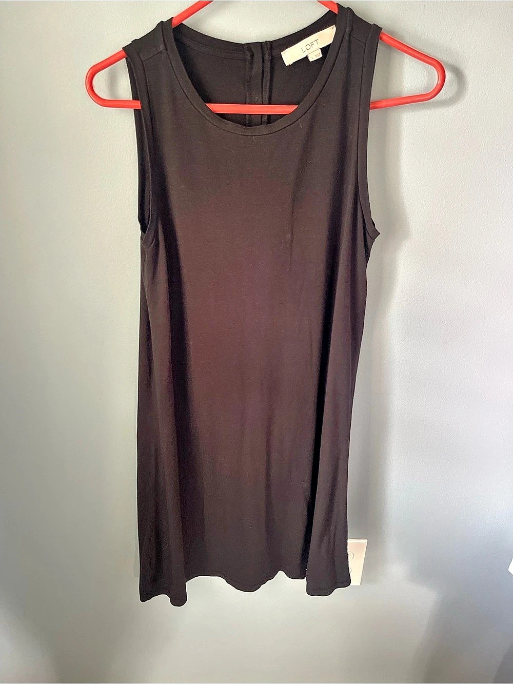 LOFT Black Button Front Tank Top Size Small